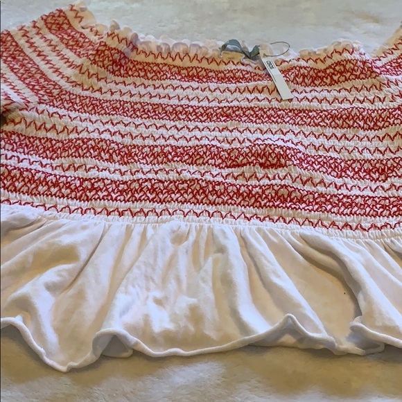 ASOS red and white peplum top - Picture 6 of 9